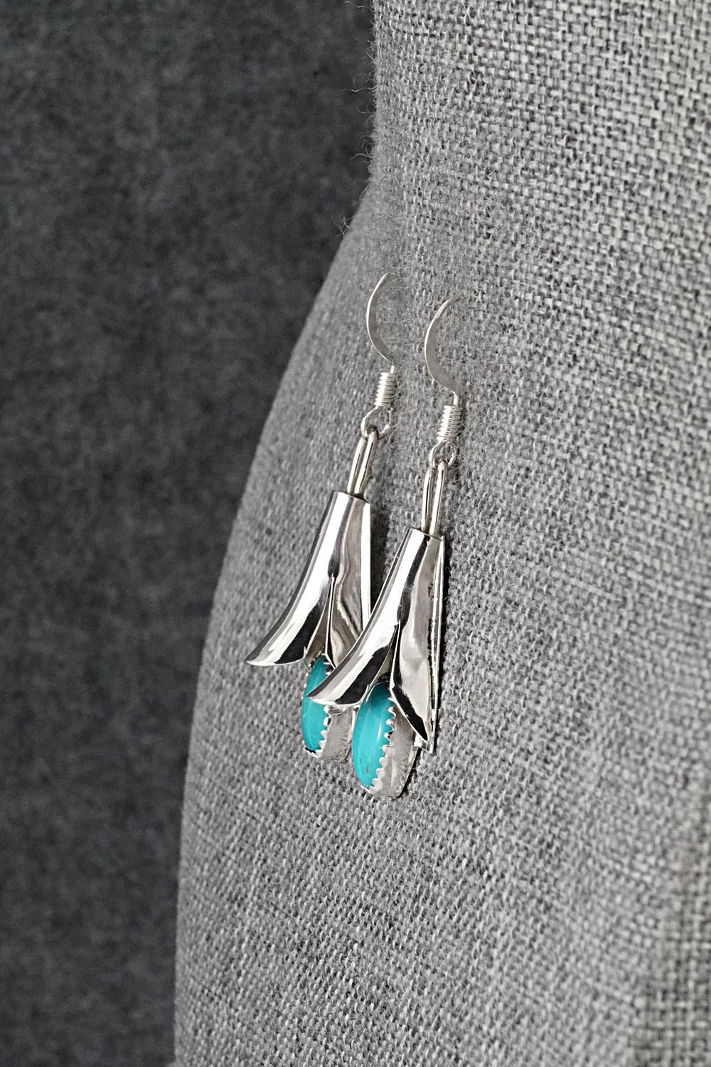 Turquoise & Sterling Silver Earrings - Louise Yazzie