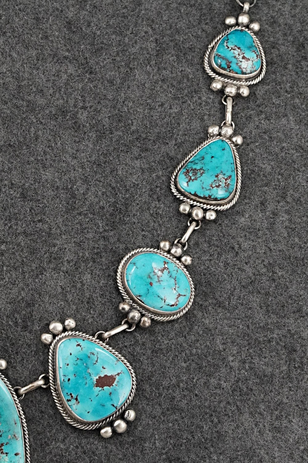 Turquoise & Sterling Silver Necklace and Earrings Set - Kathleen Livingston