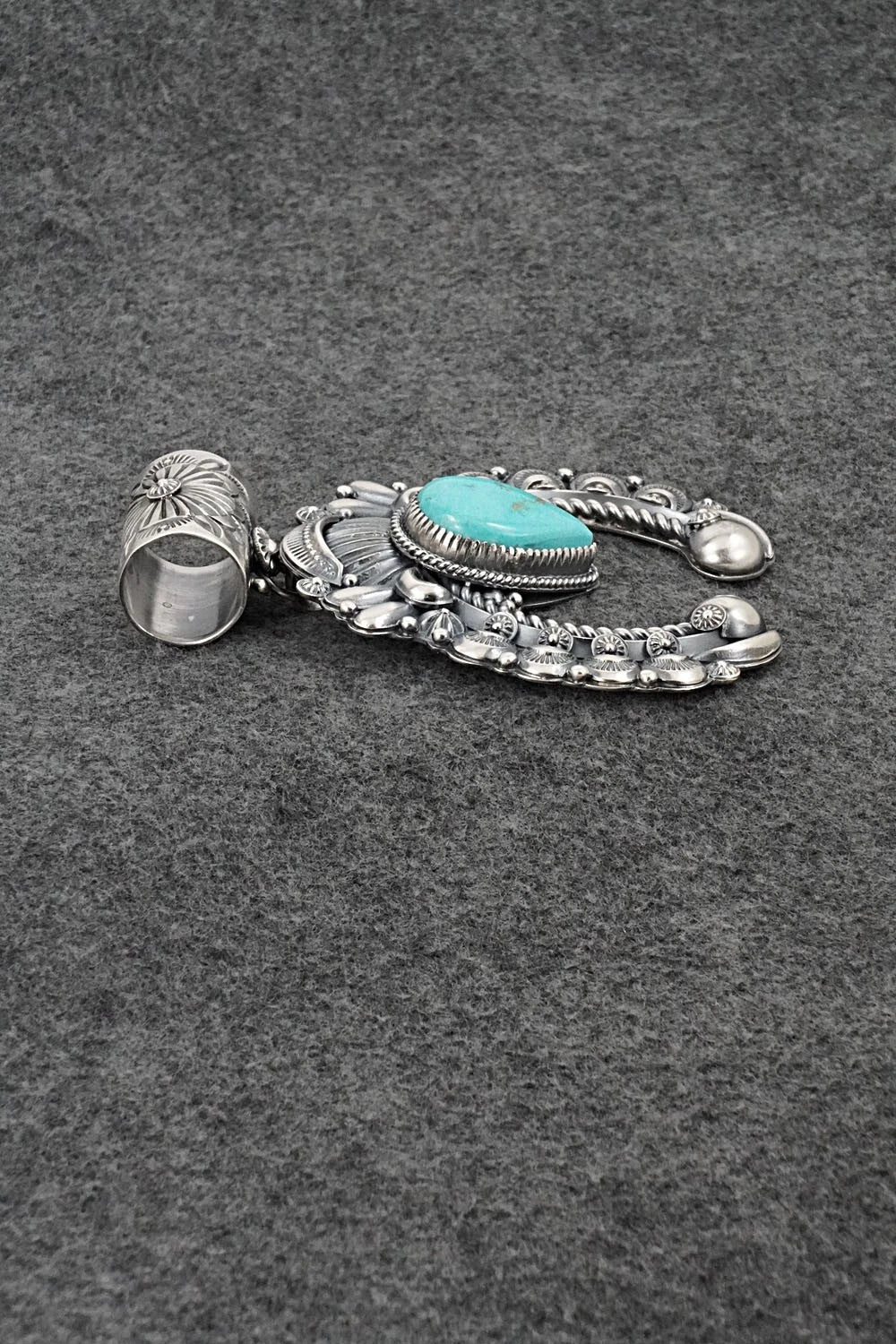 Turquoise & Sterling Silver Naja Pendant - Delbert Gordon