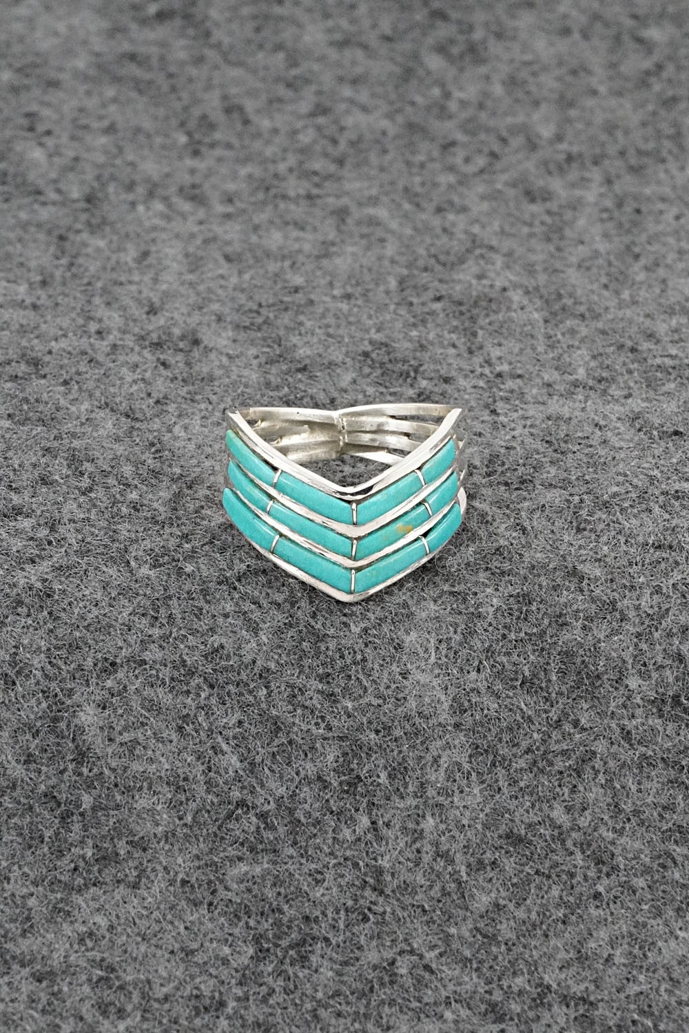 Turquoise & Sterling Silver Ring - Andrew Enrico - Size 9