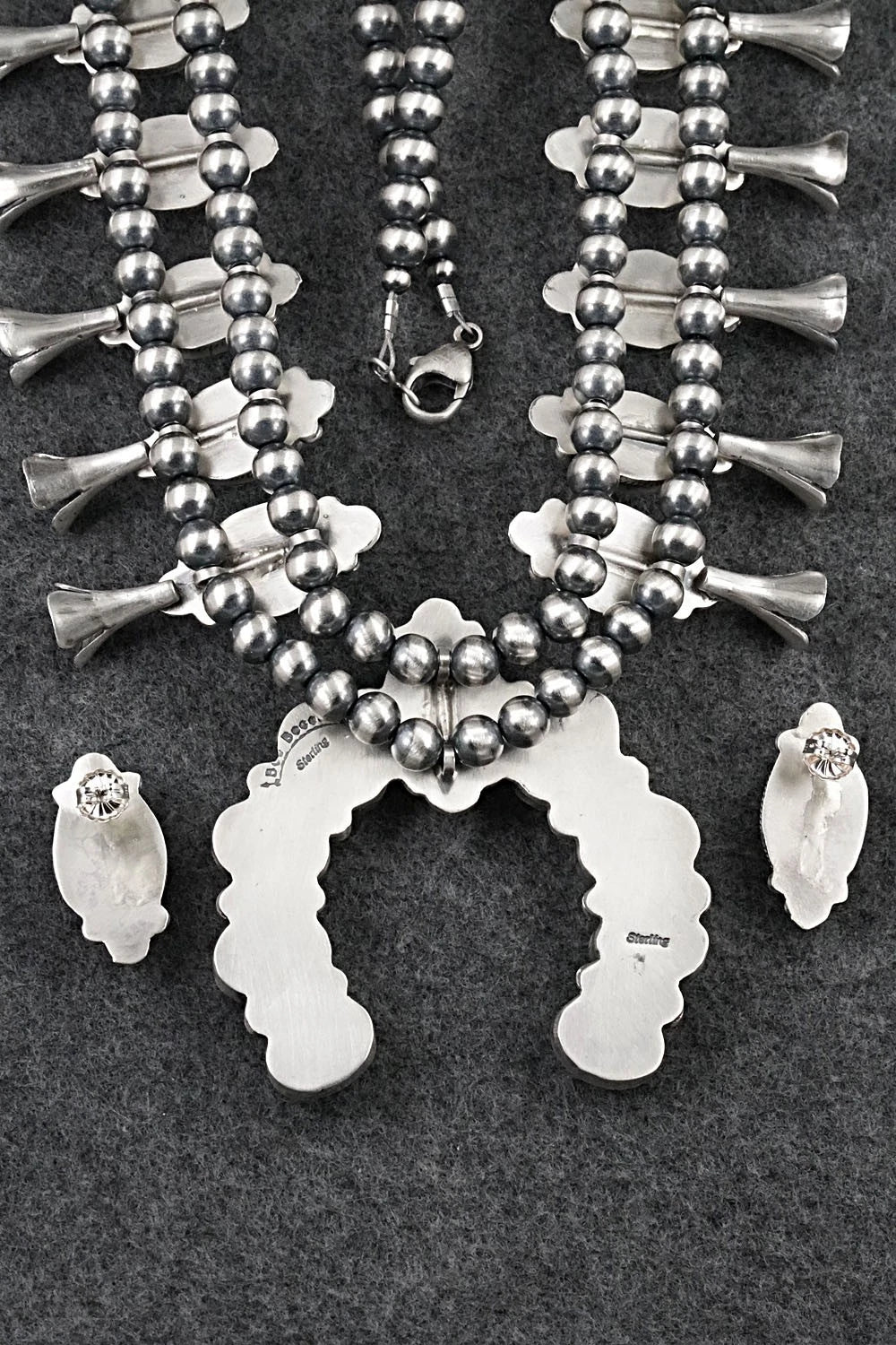 Turquoise & Sterling Silver Squash Blossom Set - Bob Becenti