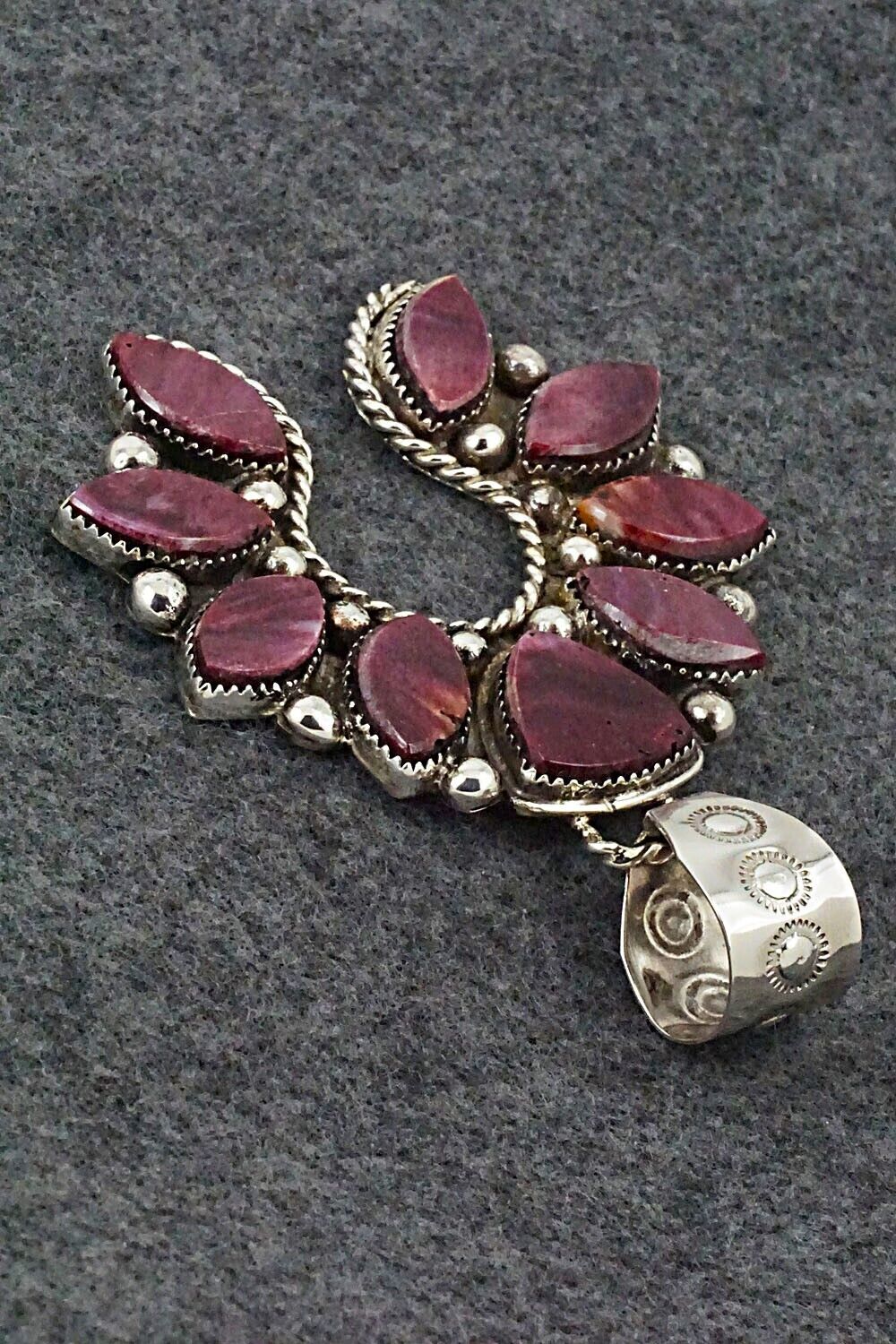Spiny Oyster and Sterling Silver Pendant - Selina Warner