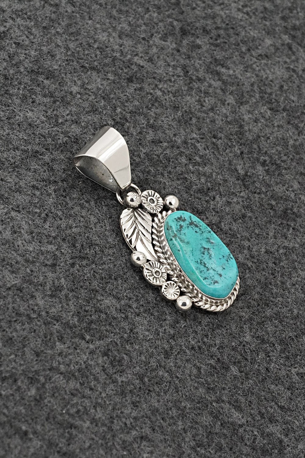 Turquoise & Sterling Silver Pendant - Ella Linkin
