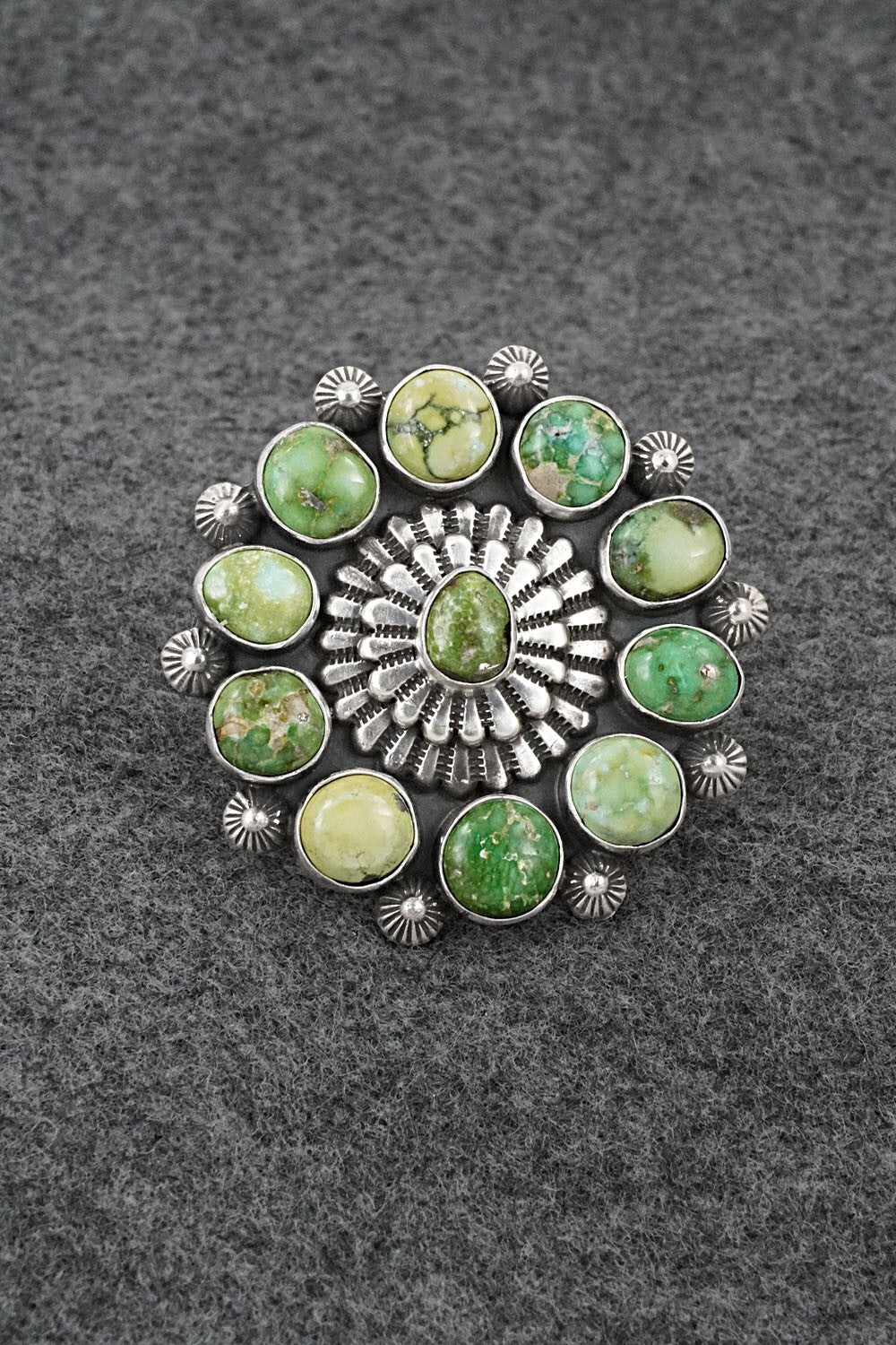 Turquoise & Sterling Silver Ring - Tom Lewis - Size 8.5