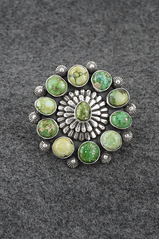 Turquoise & Sterling Silver Ring - Tom Lewis - Size 8.5