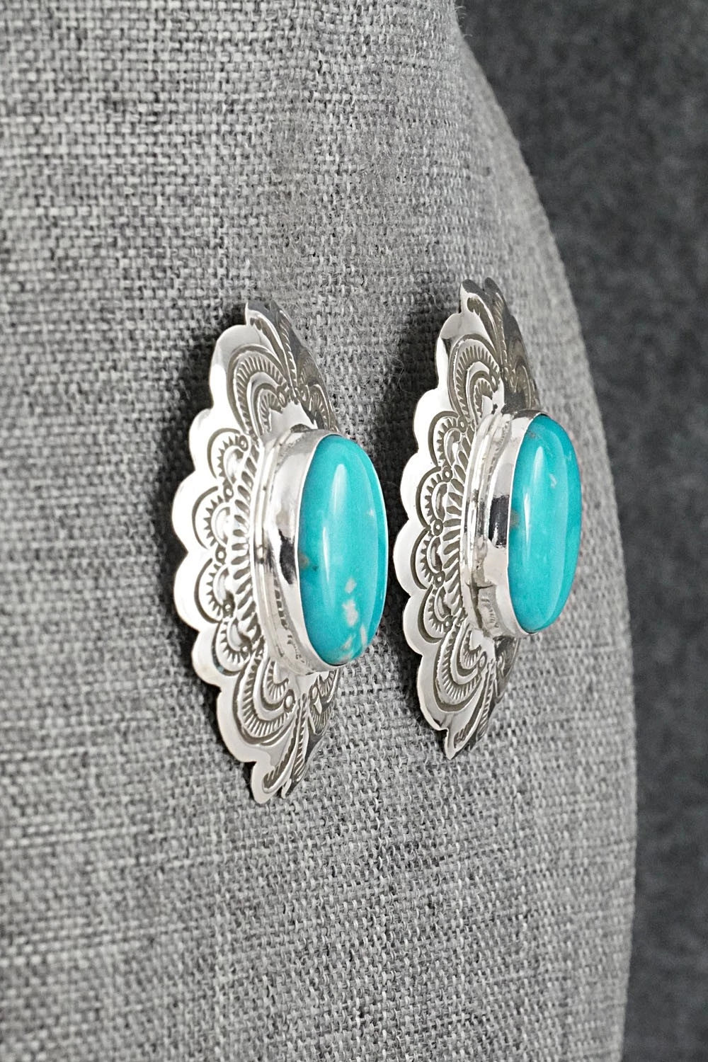 Turquoise & Sterling Silver Earrings - Arnold Blackgoat