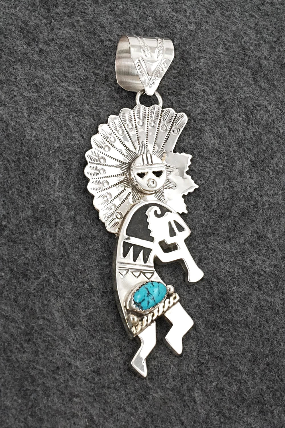 Turquoise & Sterling Silver Pendant - Alonzo Mariano
