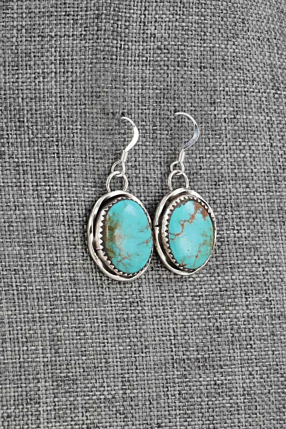Turquoise & Sterling Silver Earrings - Ernest Hawthorne