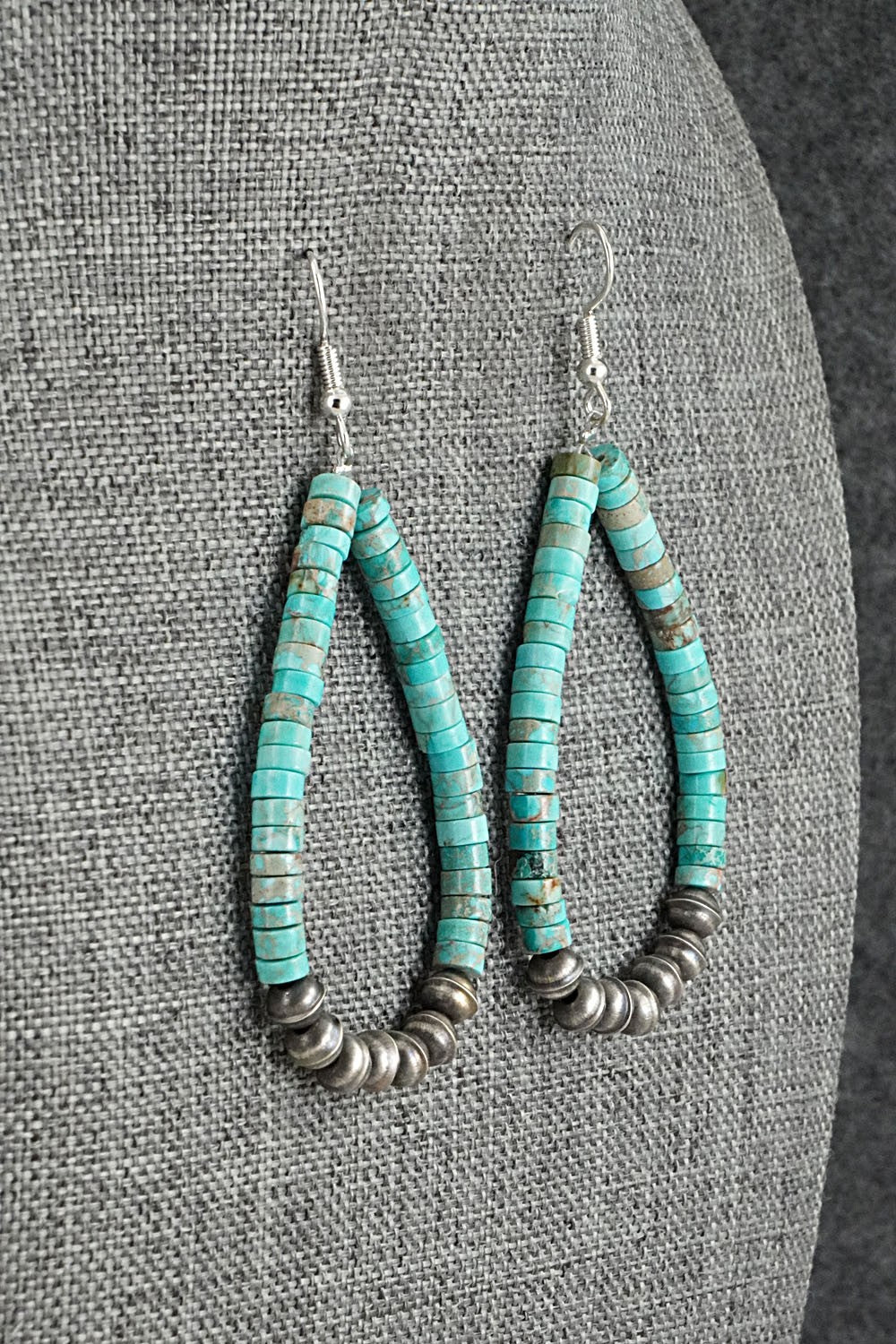 Turquoise & Sterling Silver Earrings - Quaylon Sam
