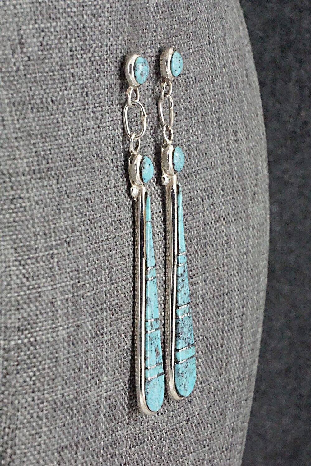 Turquoise & Sterling Silver Earrings - Terrance Panteah