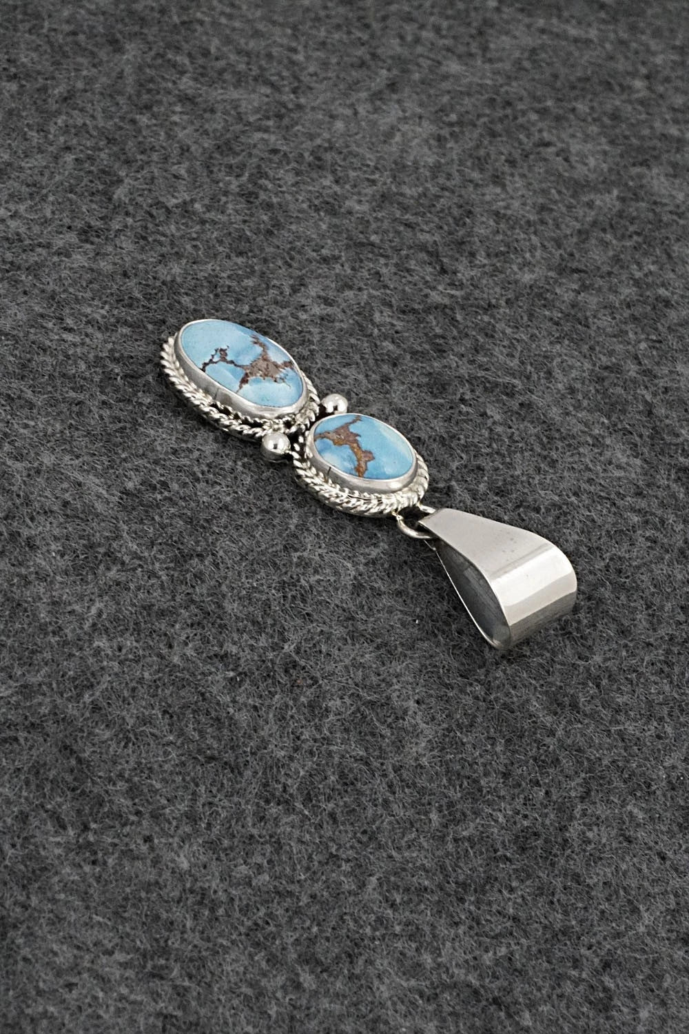 Turquoise & Sterling Silver Pendant - Eugene Gruber