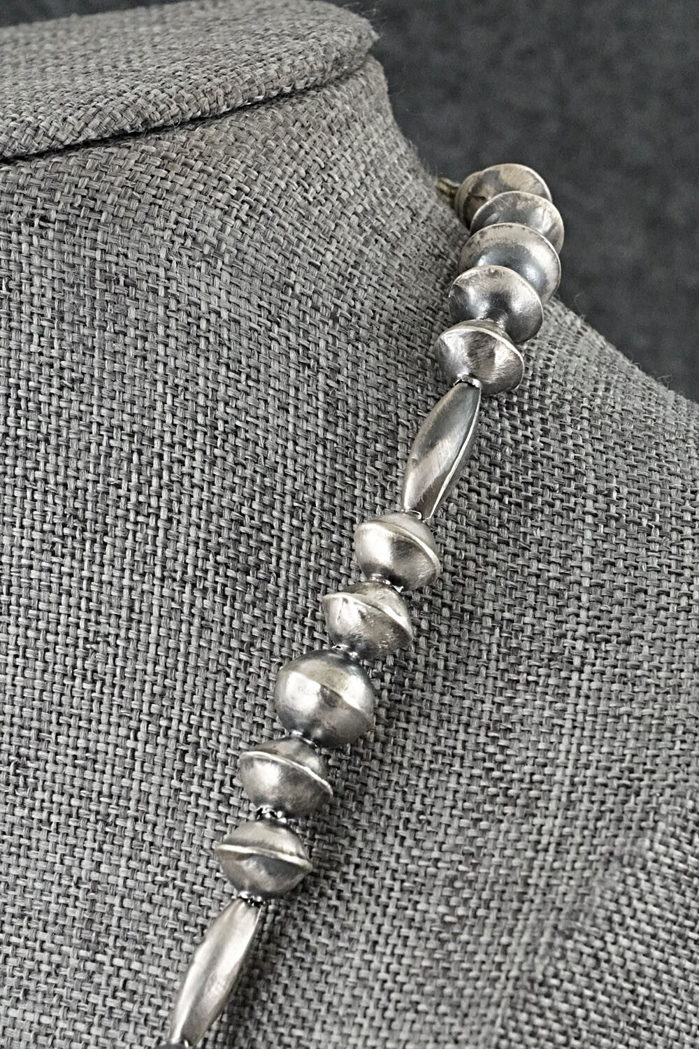 Sterling Silver Navajo Pearl Necklace 24" - Vintage