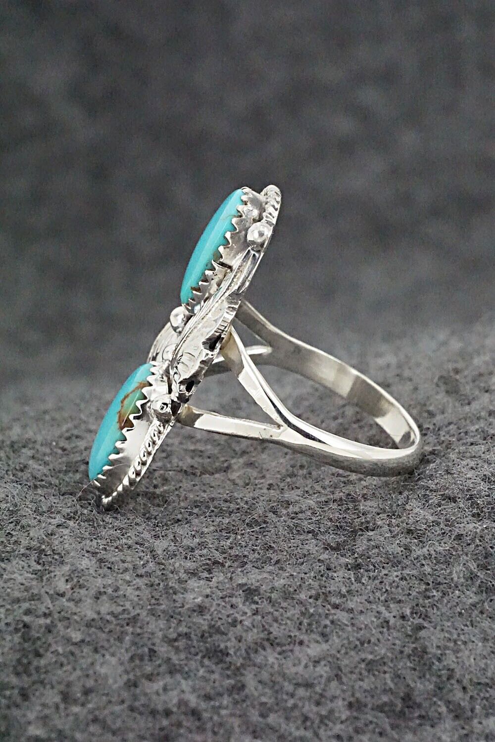 Turquoise & Sterling Silver Ring - Jerryson Henio - Size 8.75