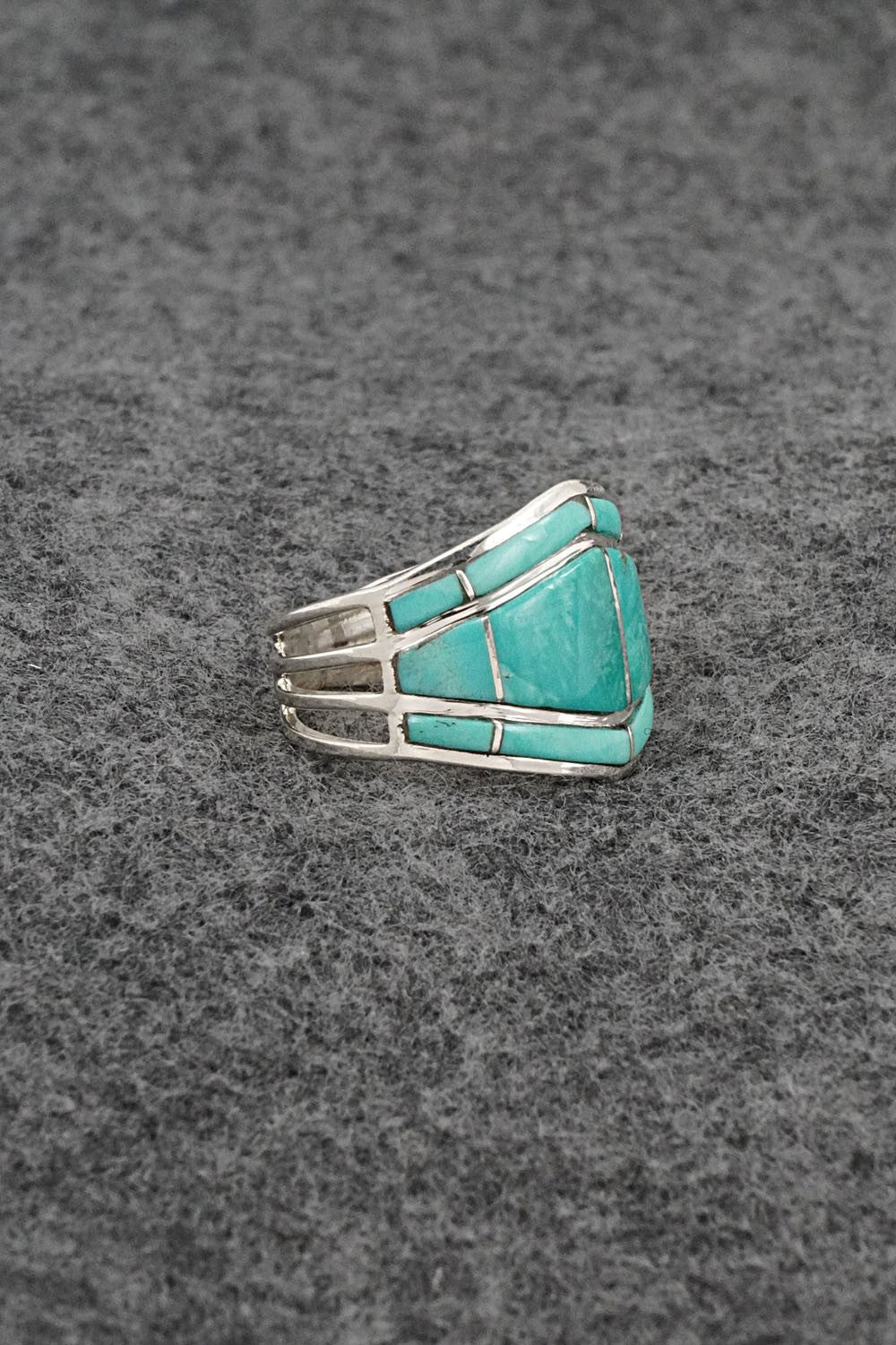 Turquoise & Sterling Silver Ring - Andrew Enrico - Size 7.5