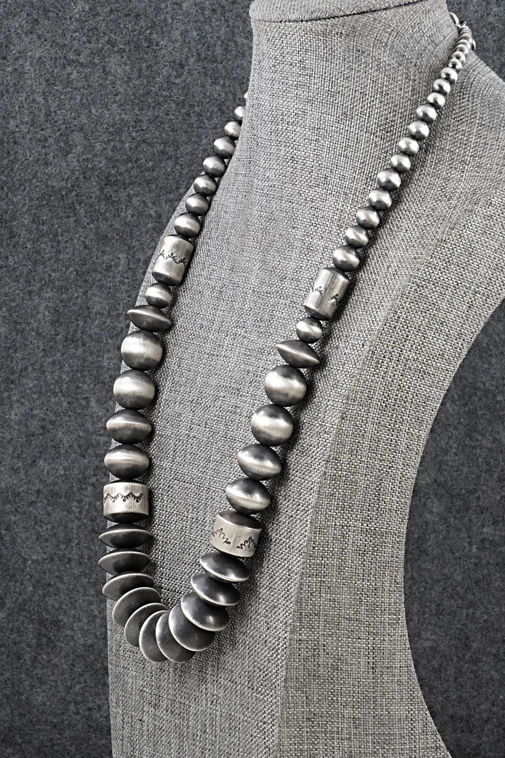 Sterling Silver Navajo Pearl Necklace 22" - Rose Martin