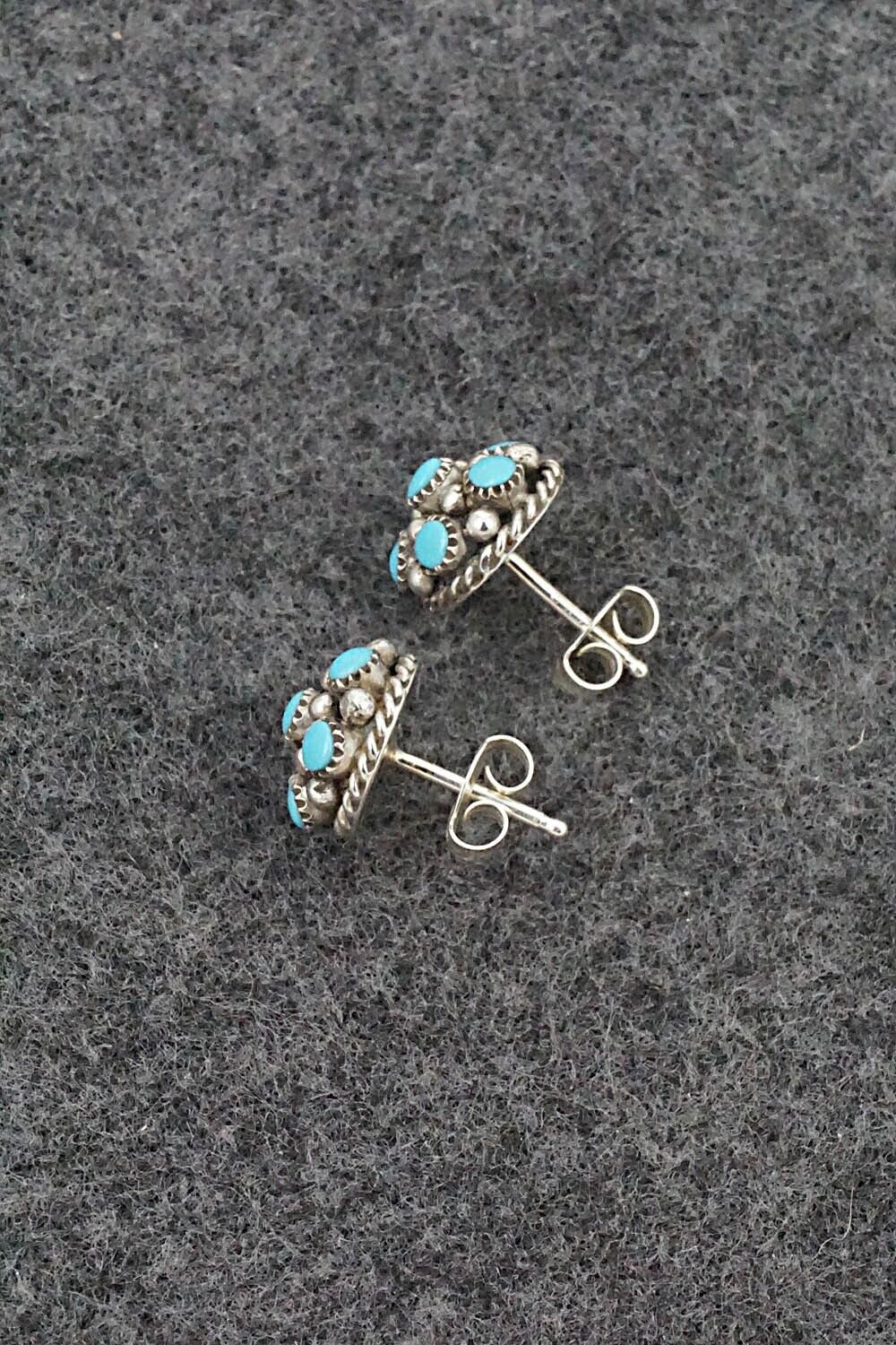 Turquoise & Sterling Silver Earrings - Dickey Charlie