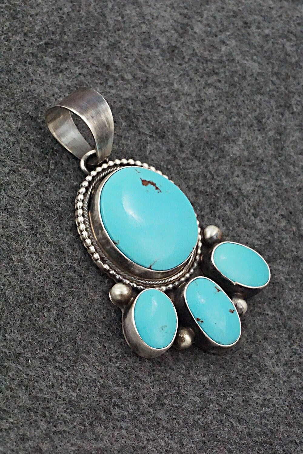 Turquoise & Sterling Silver Pendant & Earrings Set - Kathleen Chavez