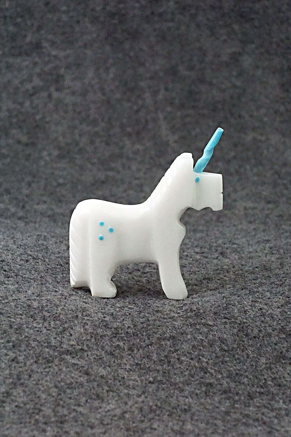 Unicorn Horse Zuni Fetish Carving - Todd Etsate