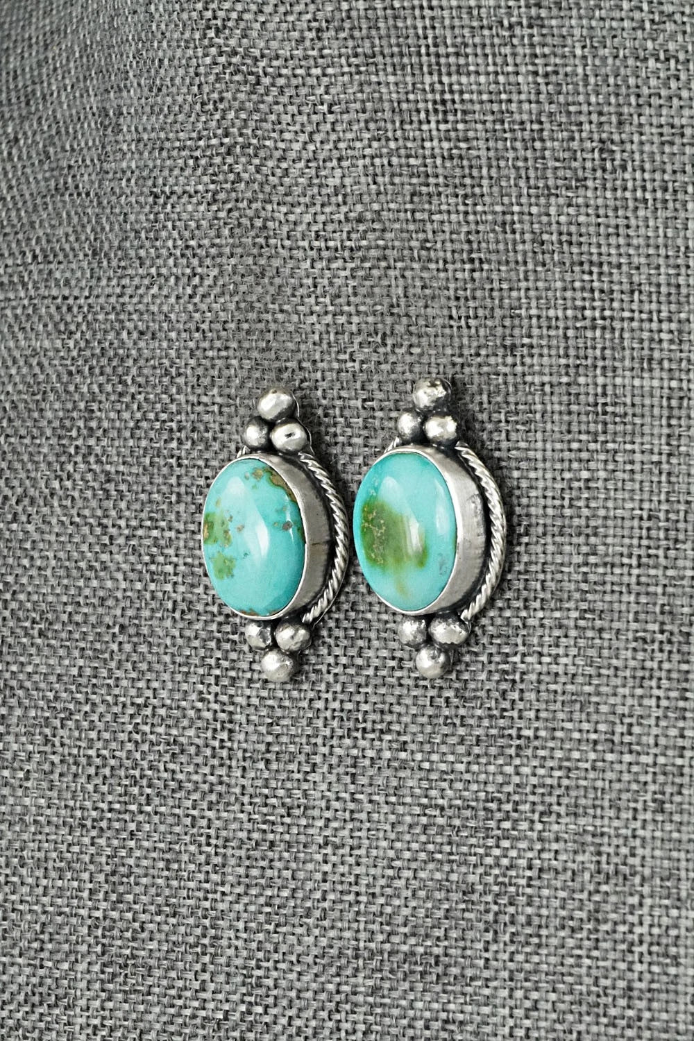 Turquoise & Sterling Silver Necklace and Earrings Set - Darrin Livingston