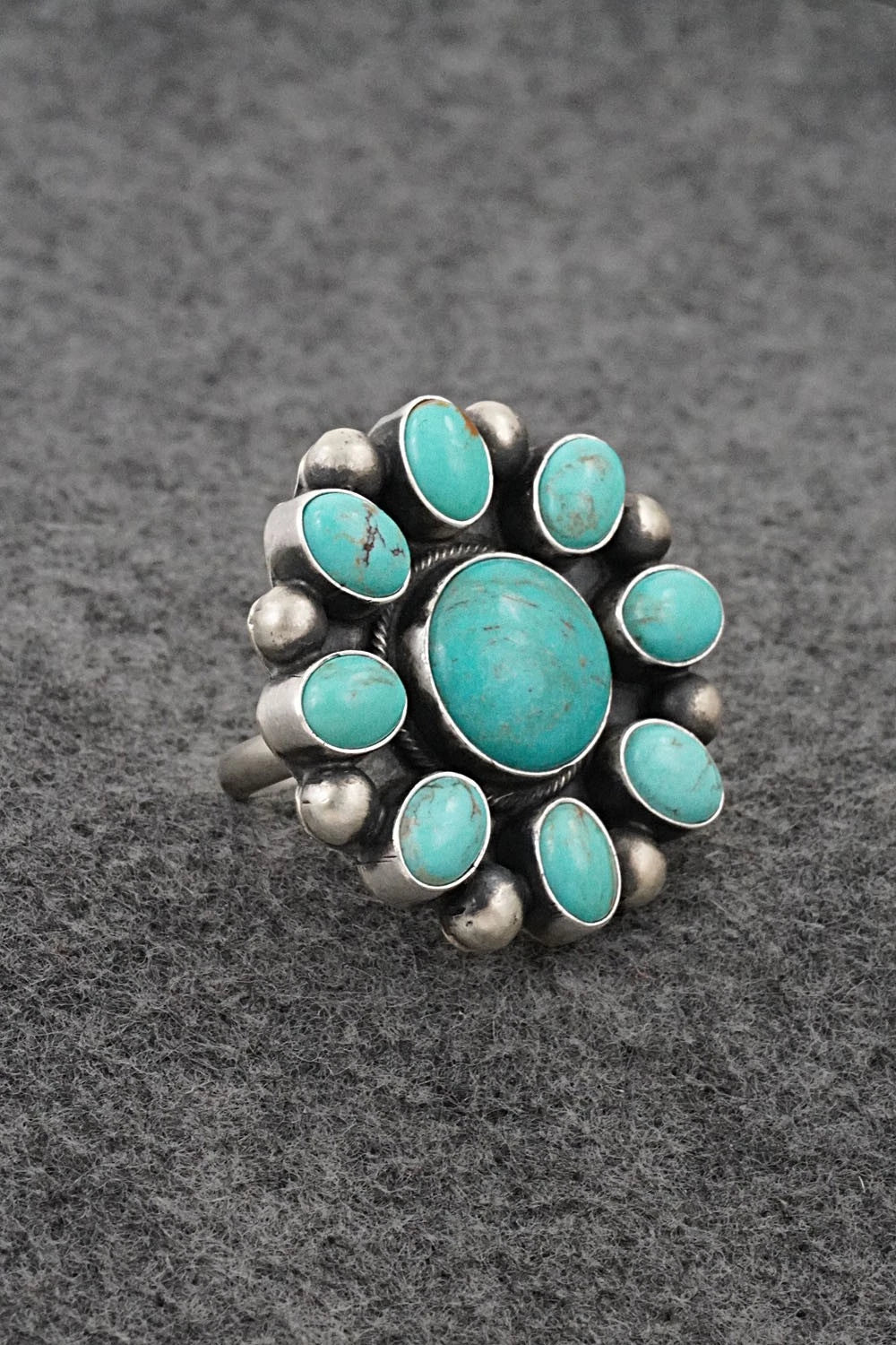 Turquoise & Sterling Silver Ring - Kathleen Livingston - Size Adjustable