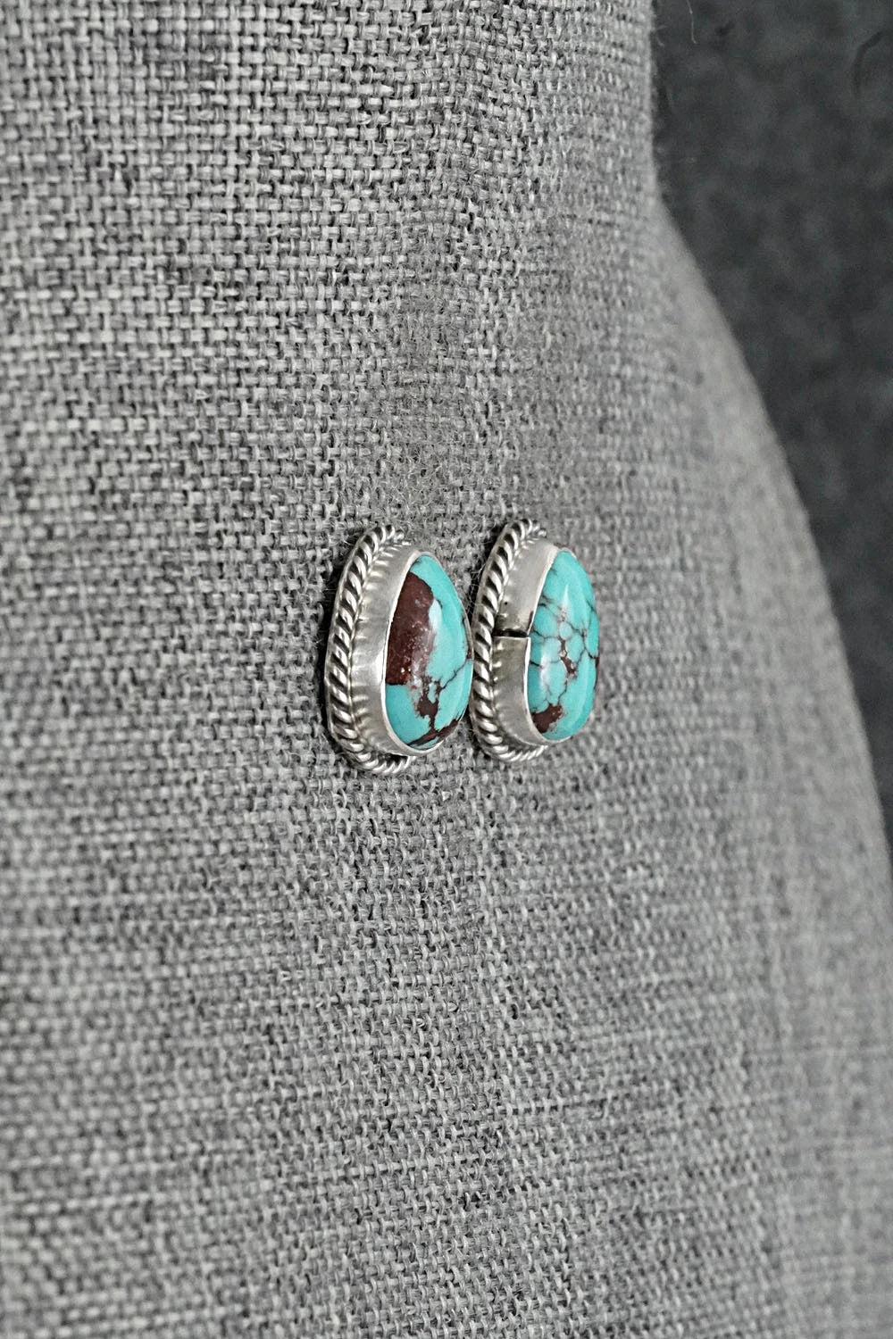 Turquoise & Sterling Silver Earrings - Eugene Gruber