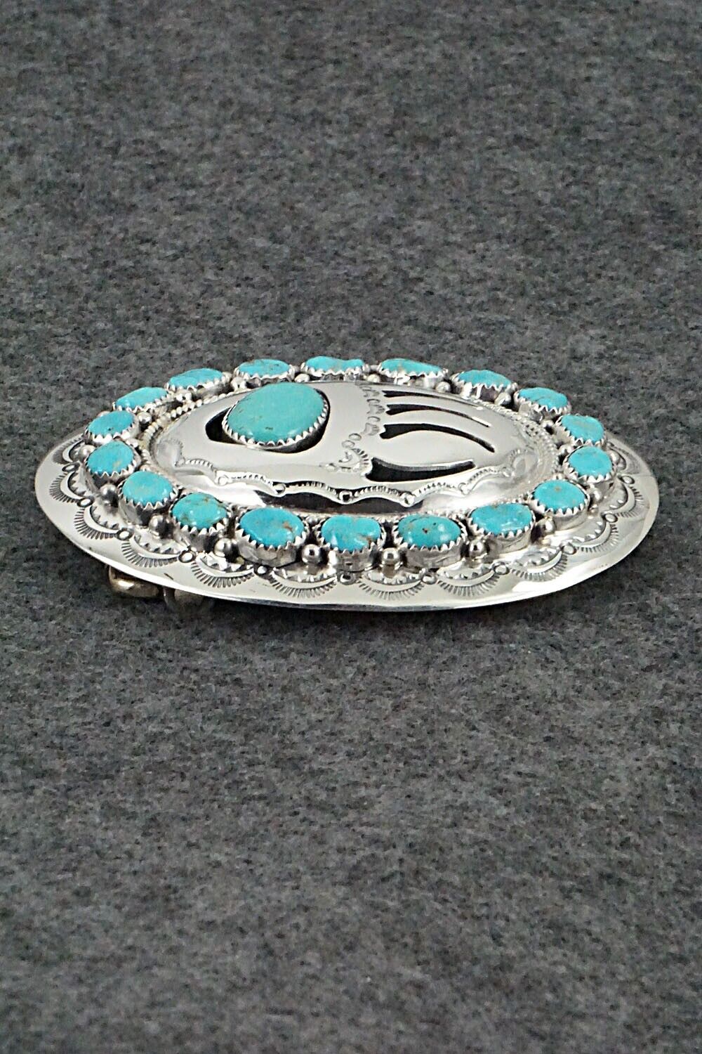 Turquoise & Sterling Silver Belt Buckle - Wilbert Muskett Sr.