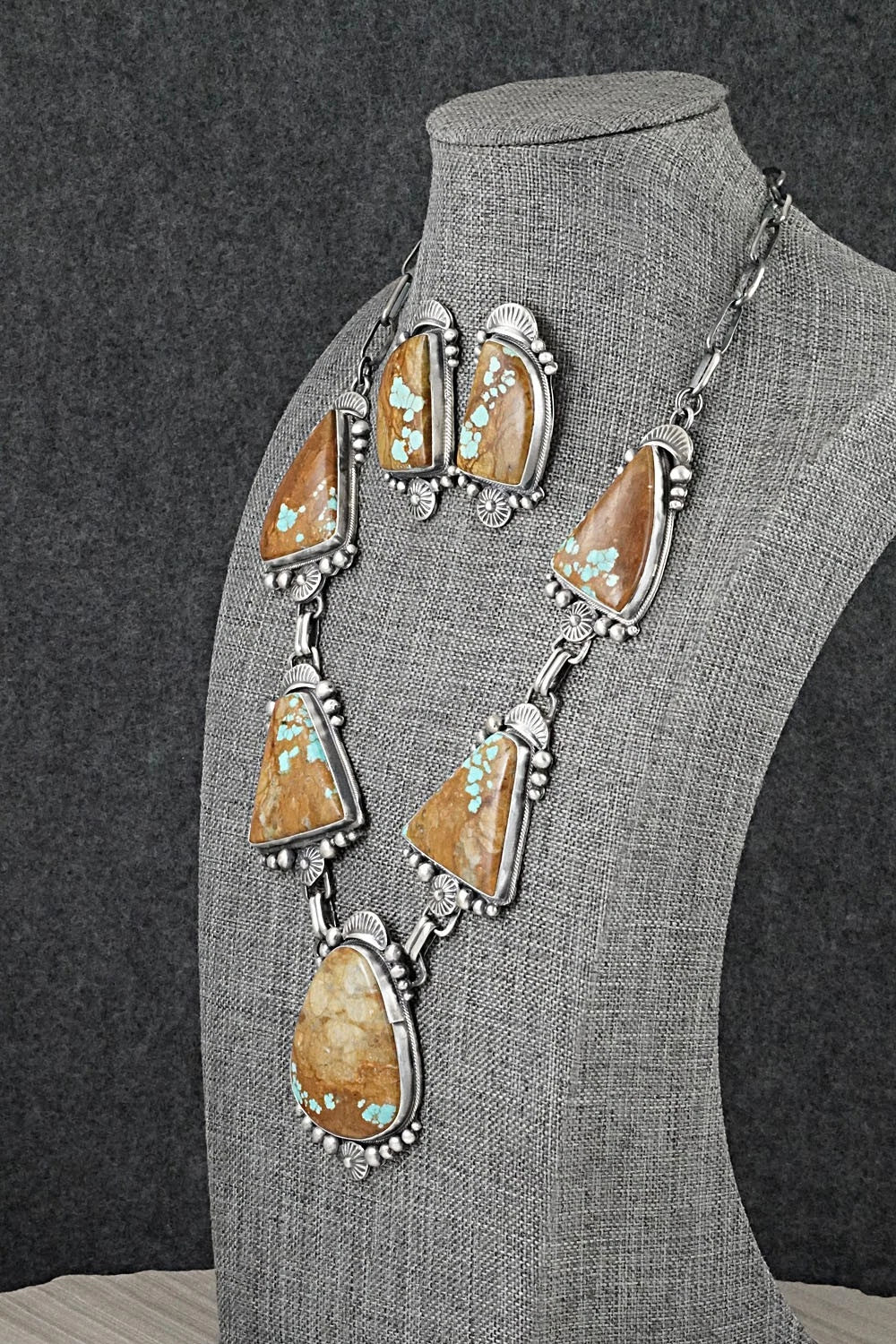 Turquoise & Sterling Silver Necklace and Earrings Set - Bob Becenti