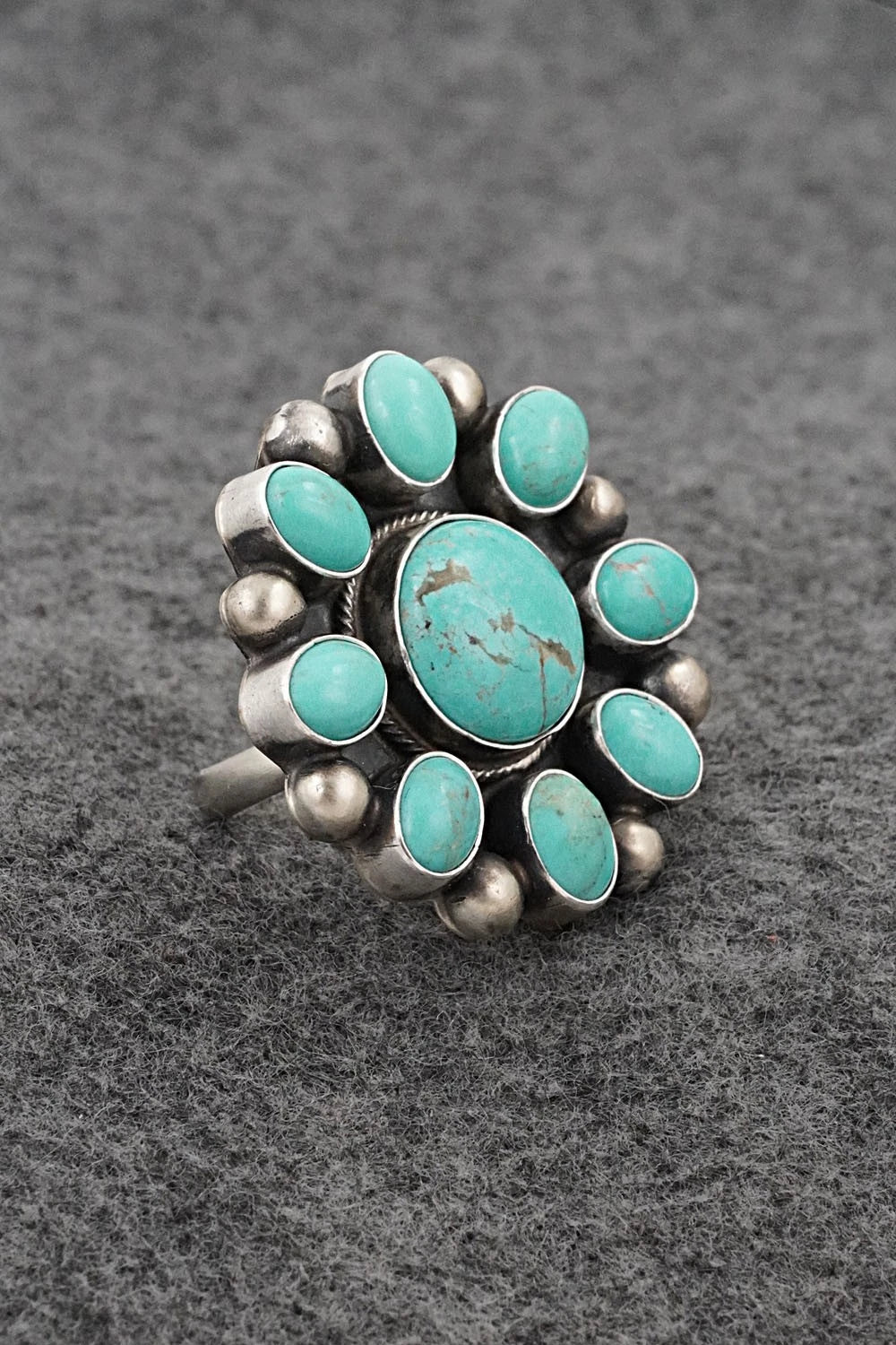Turquoise & Sterling Silver Ring - Kathleen Livingston - Size Adjustable