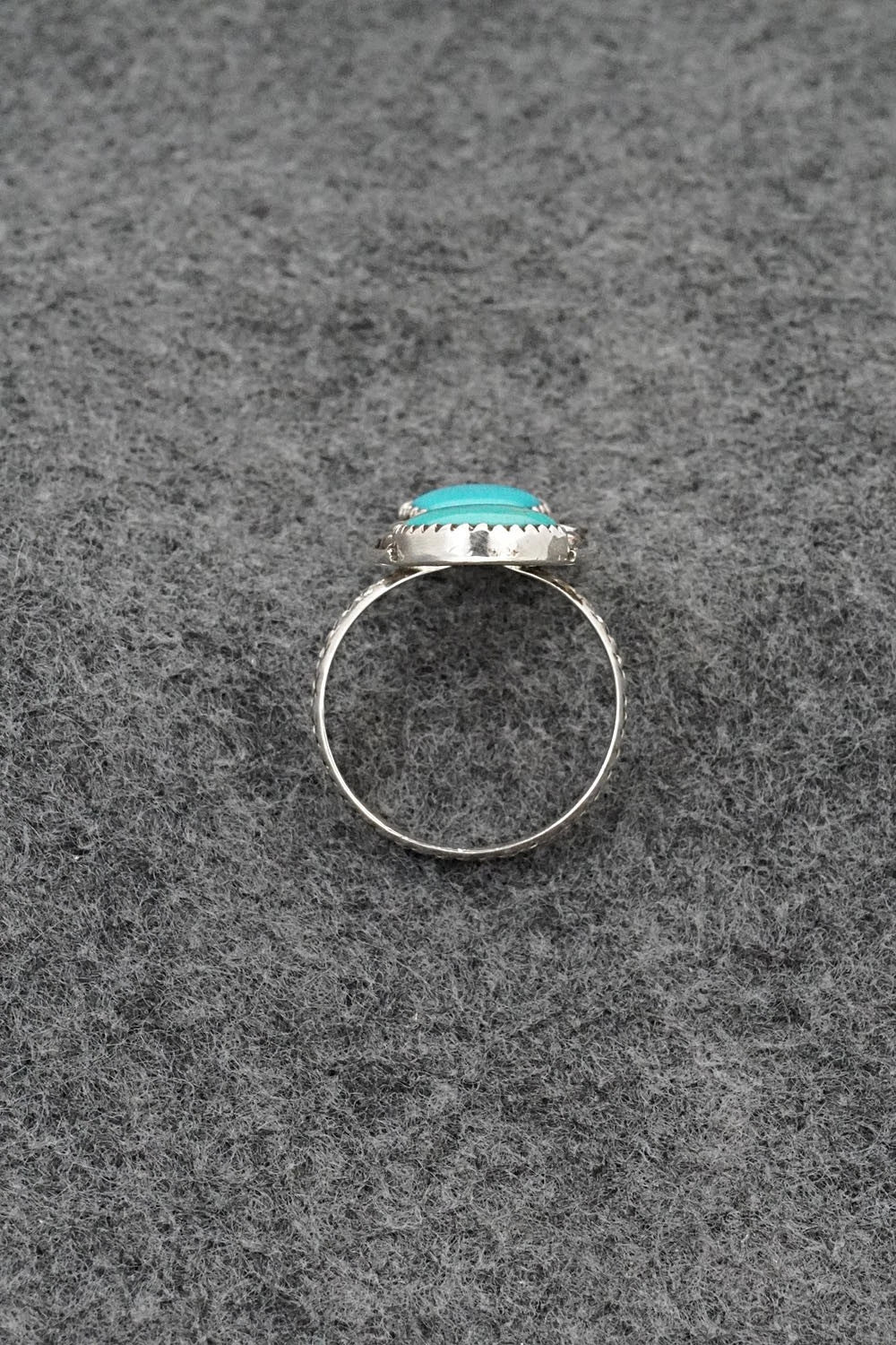 Turquoise & Sterling Silver Ring - Priscilla Reeder - Size 9.5