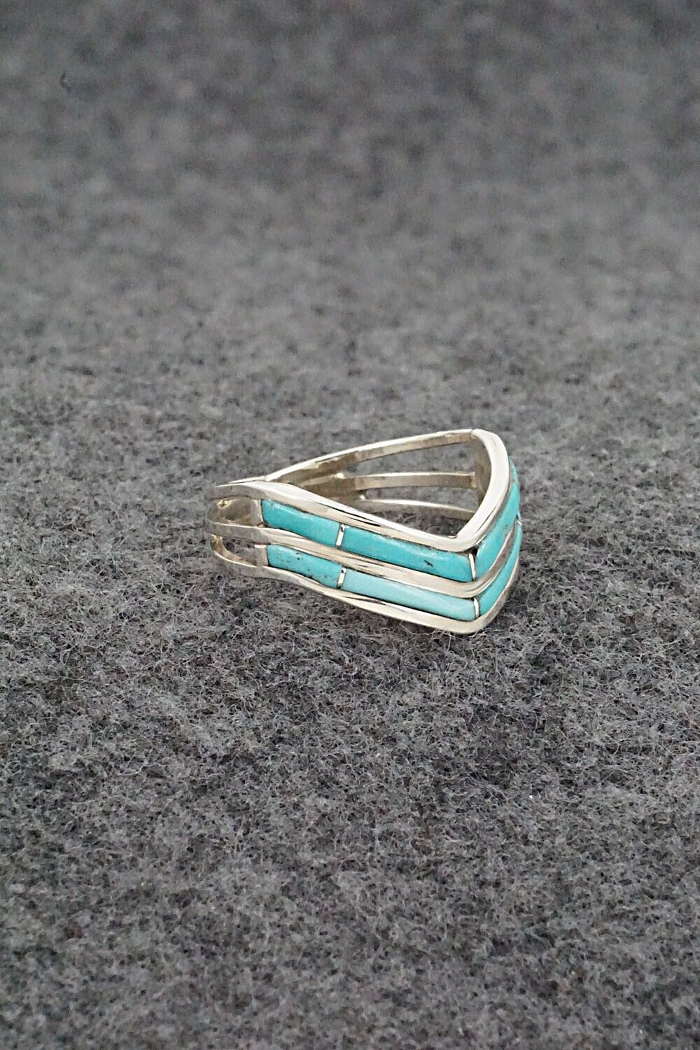 Turquoise & Sterling Silver Ring - Andrew Enrico - Size 8