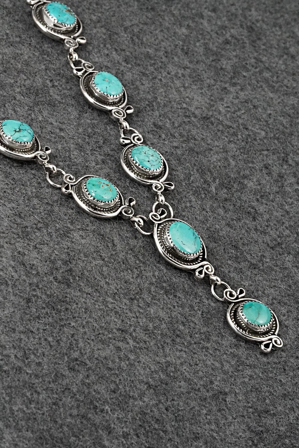 Turquoise & Sterling Silver Necklace and Earrings Set - Phil Nez