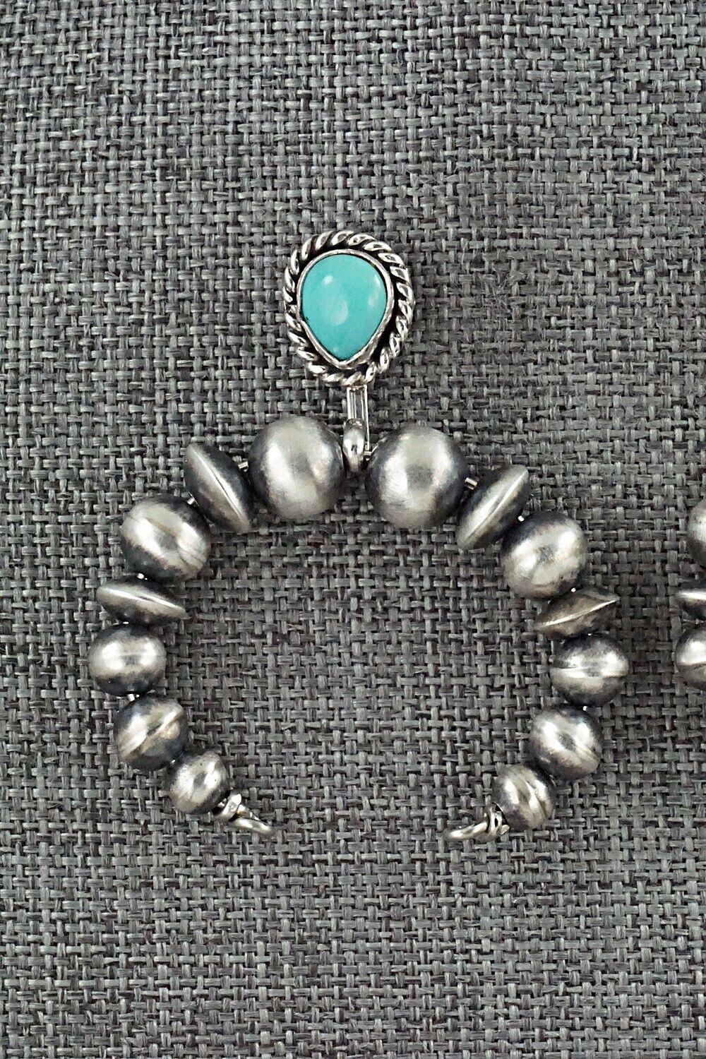 Turquoise & Sterling Silver Navajo Pearl Earrings - Amanda Larry