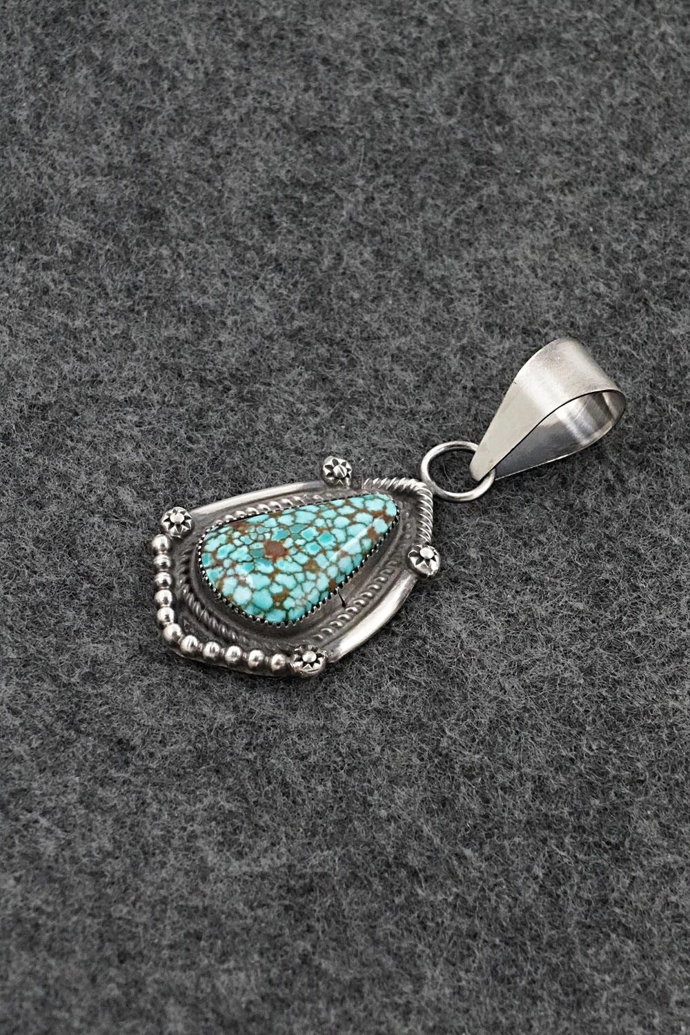 Turquoise & Sterling Silver Pendant - Leslie Nez