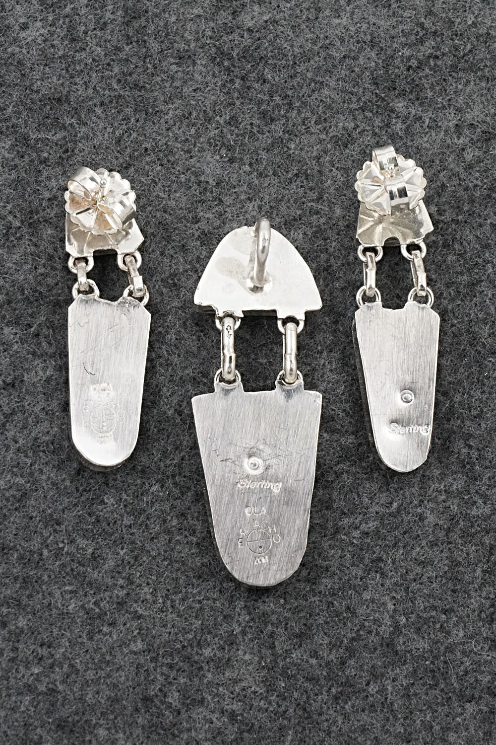 Multi-Stone & Sterling Silver Pendant and Earrings Set - Ola Eriacho