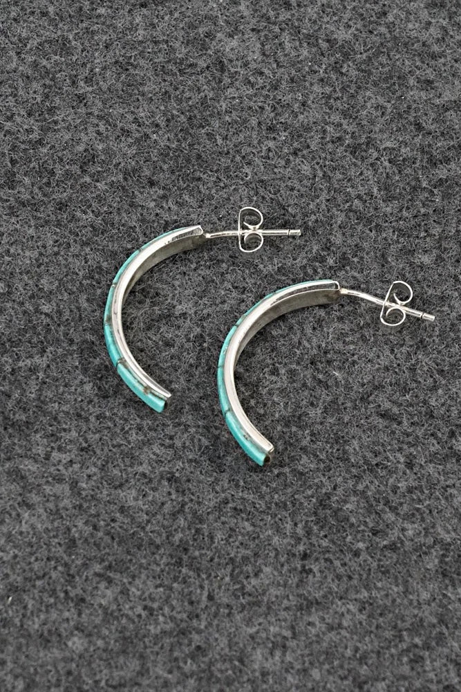 Turquoise & Sterling Silver Earrings - Nathaniel Johnson
