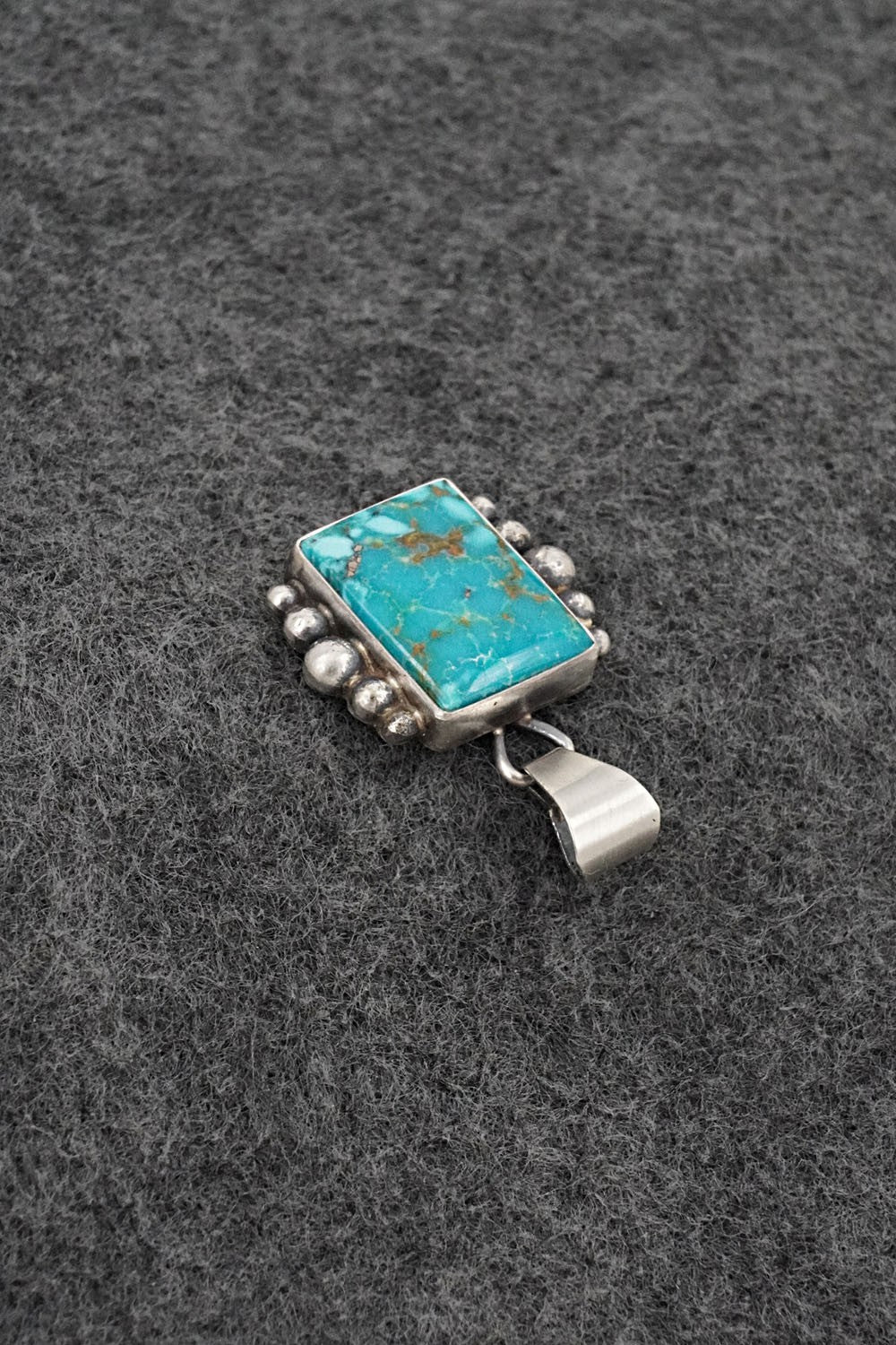 Turquoise & Sterling Silver Pendant - Eugene Gruber