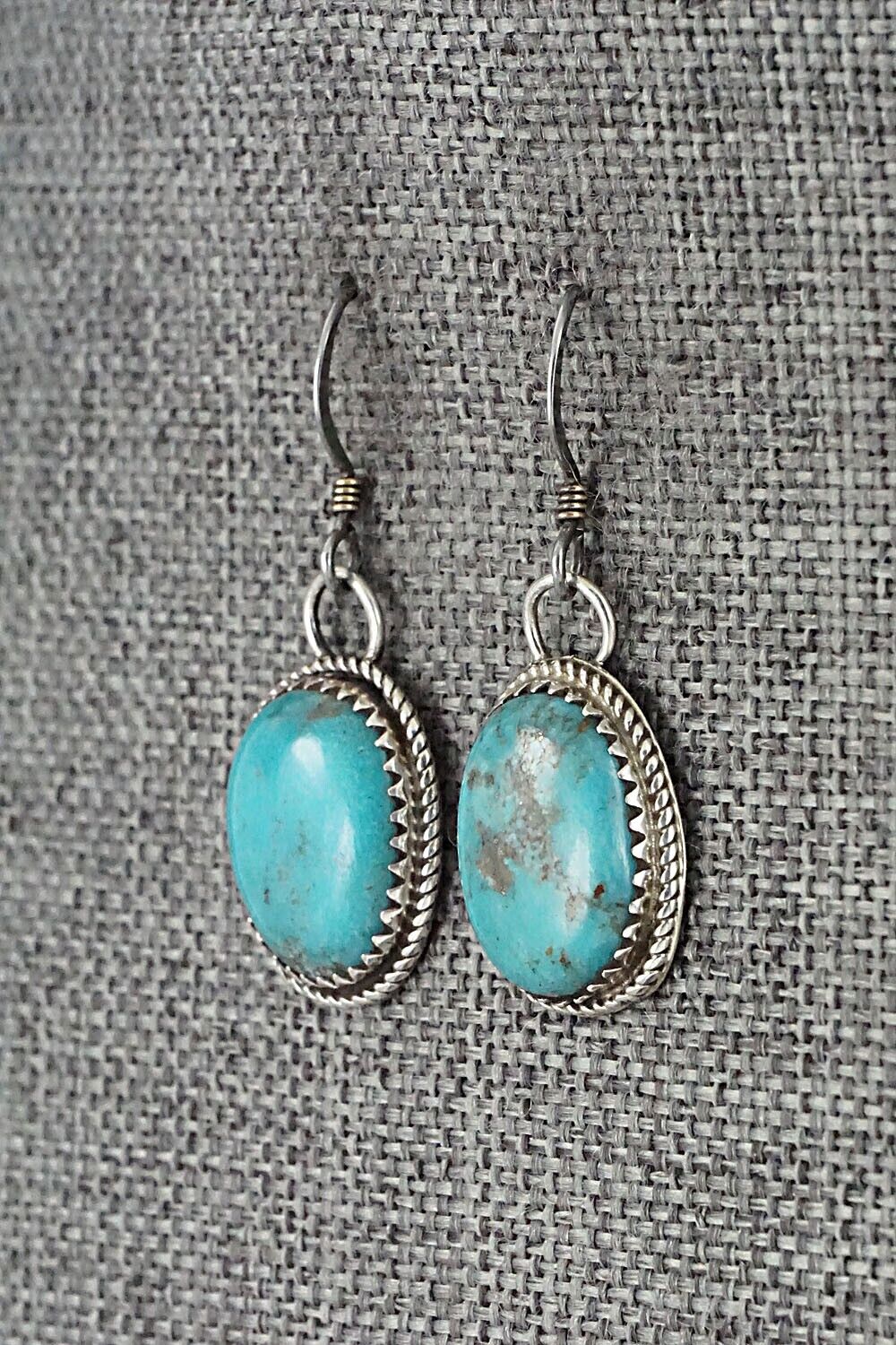 Turquoise & Sterling Silver Earrings - Ernest Hawthorne