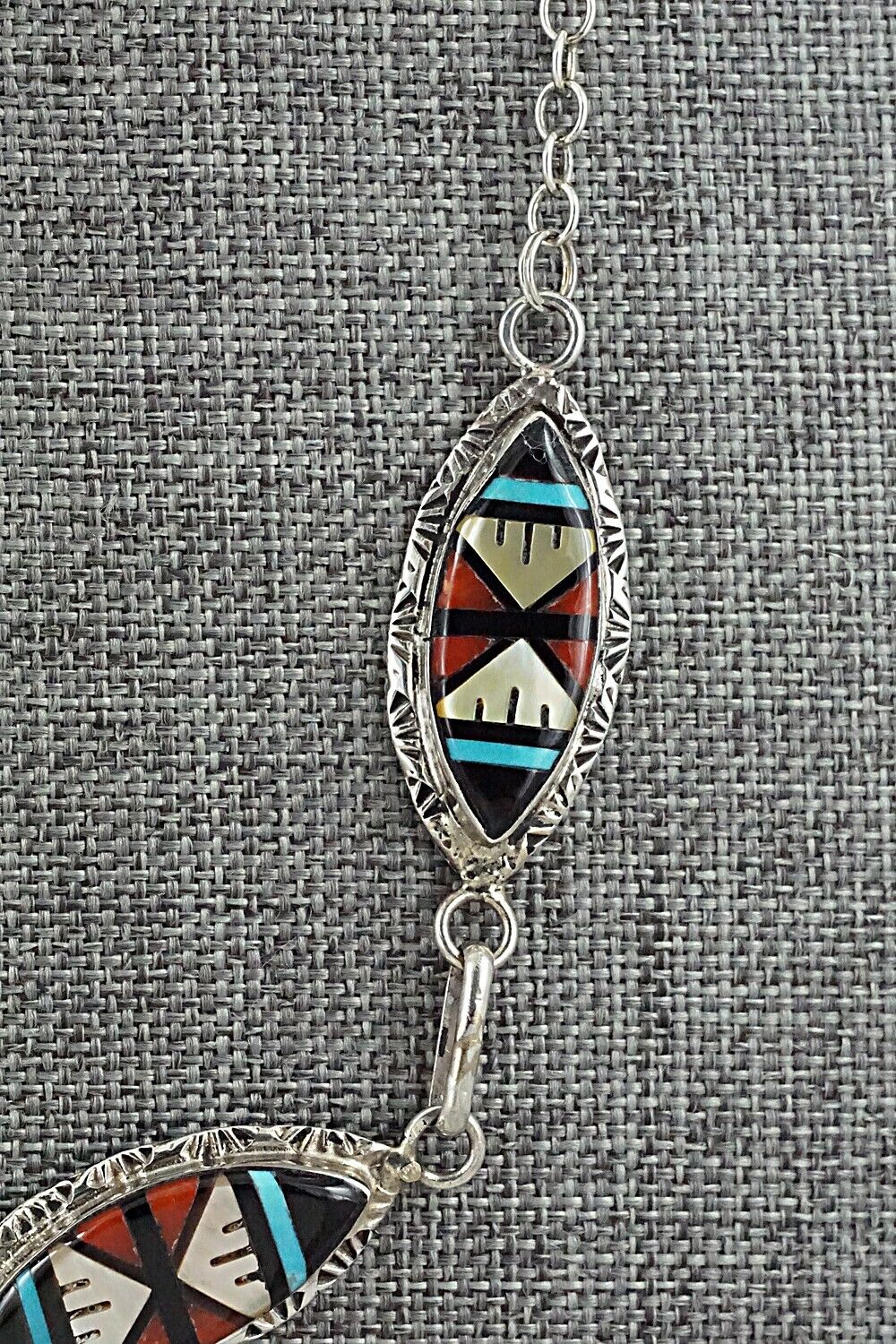Multi-Stone & Sterling Silver Inlay Necklace Set - Leslie Lamy