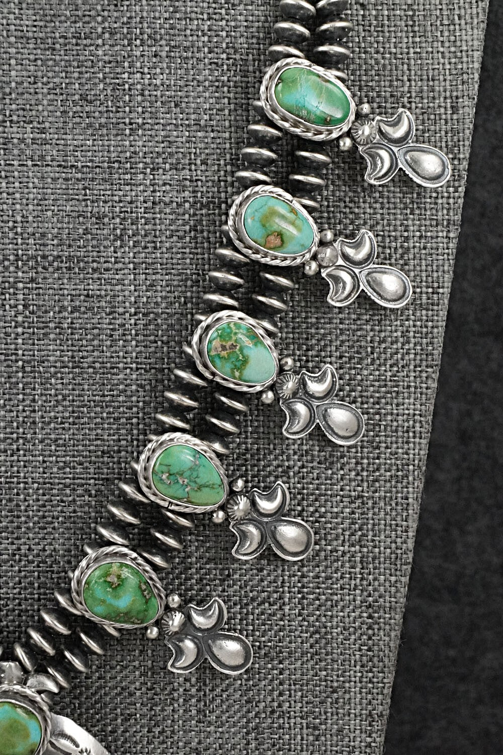 Turquoise & Sterling Silver Mini Squash Blossom Set - Adrienne Gordon