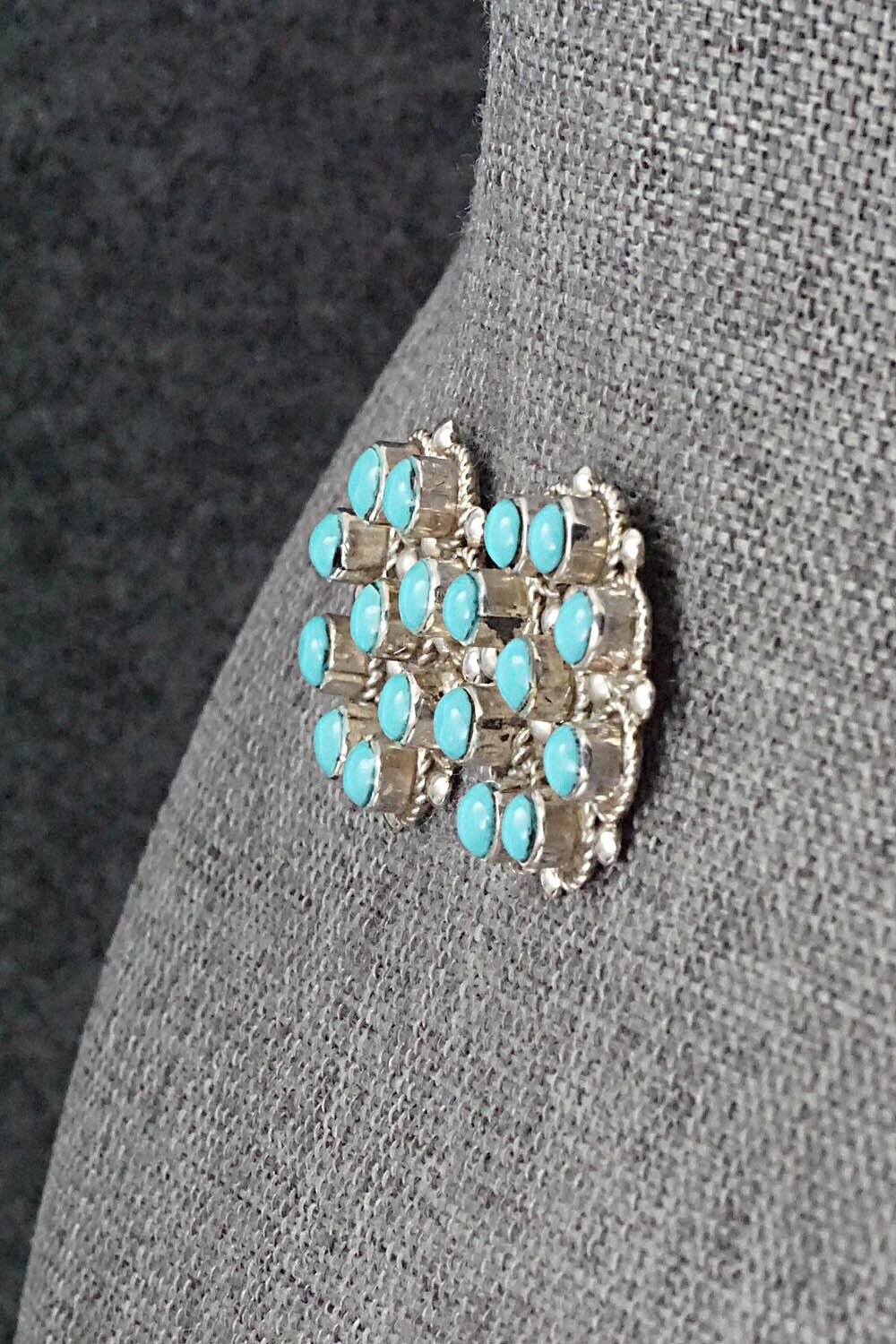 Turquoise and Sterling Silver Earrings - Terrance Panteah