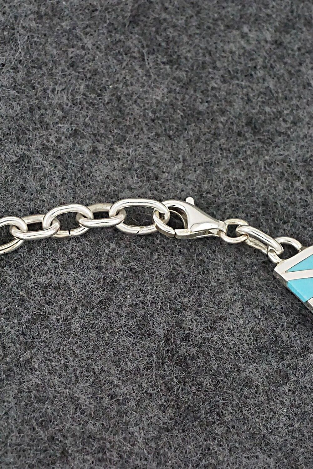 Turquoise & Sterling Silver Link Bracelet - Wilfred Siutza