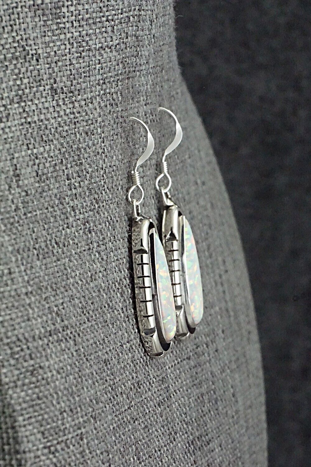 Opalite & Sterling Silver Earrings - Amos Begay