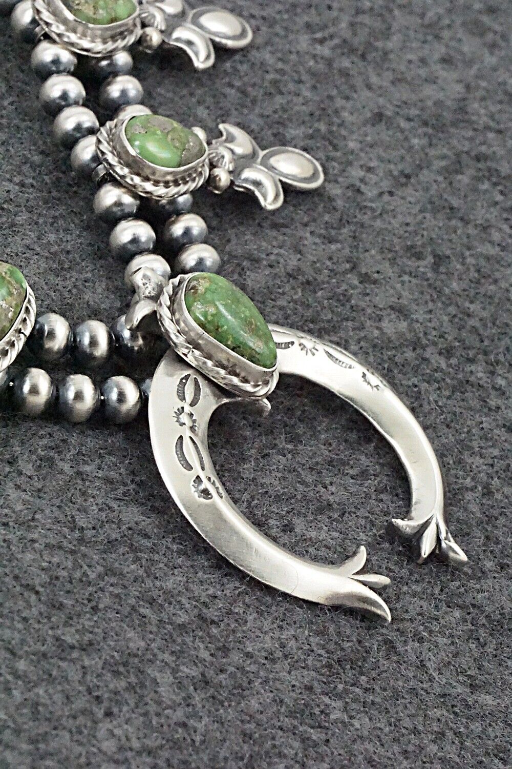 Turquoise & Sterling Silver Squash Blossom Set - Paige Gordon
