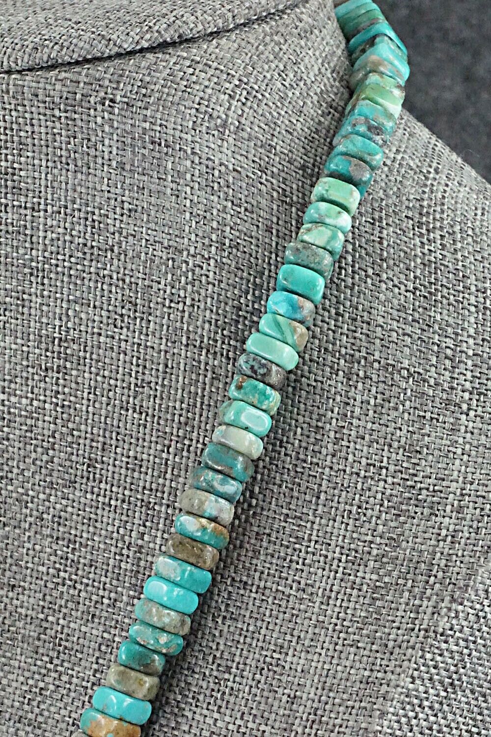 Turquoise & Sterling Silver Necklace 18" - Doreen Jake