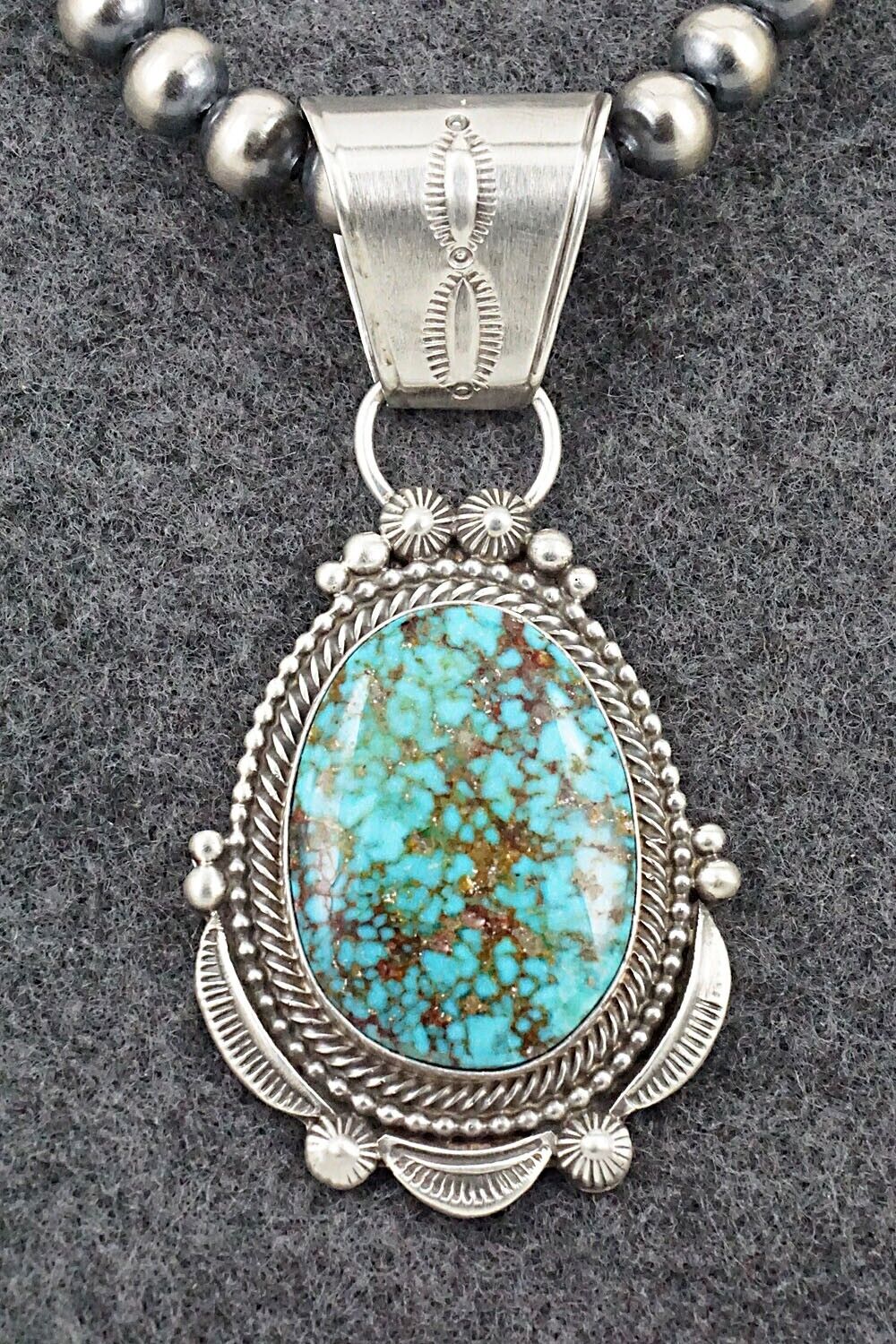 Turquoise & Sterling Silver Necklace - Tom Lewis