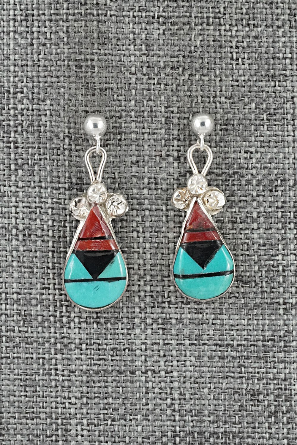 Multi Stone Inlay & Sterling Silver Earrings - Ola Eriacho