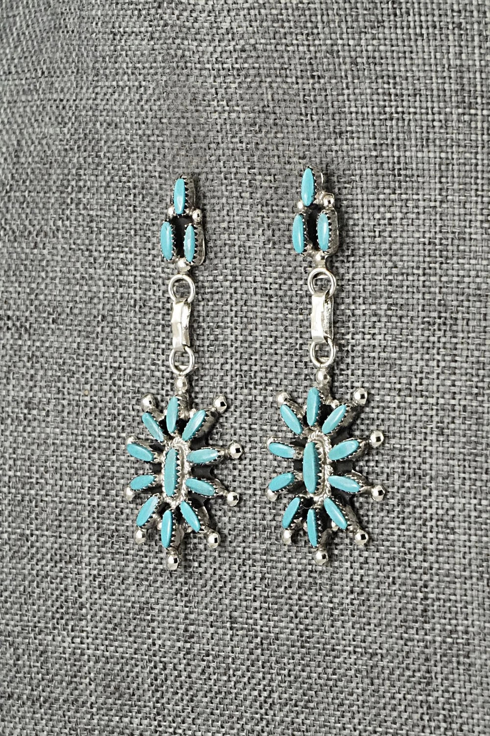 Turquoise & Sterling Silver Earrings - Evonne Hustito