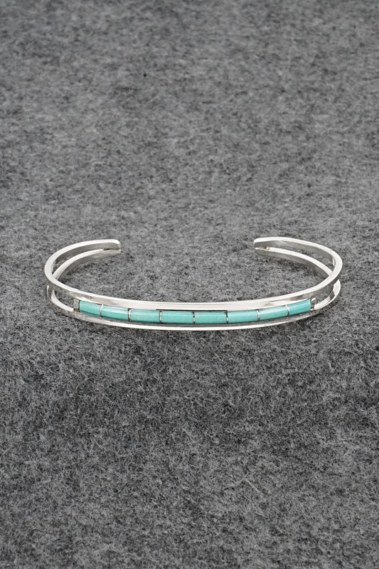 Turquoise & Sterling Silver Inlay Bracelet - Anson Wallace