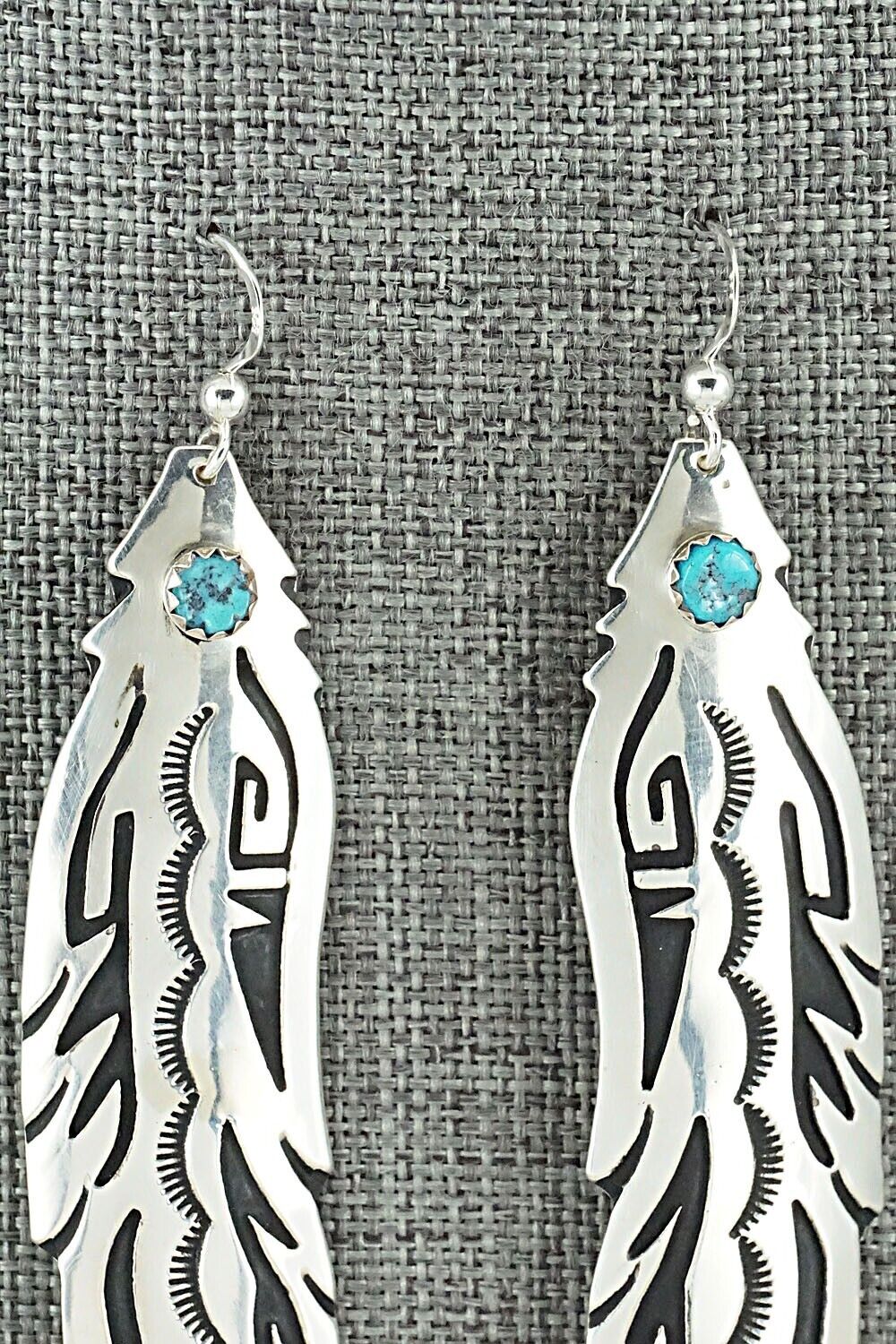 Turquoise & Sterling Silver Earrings - Rosita Singer