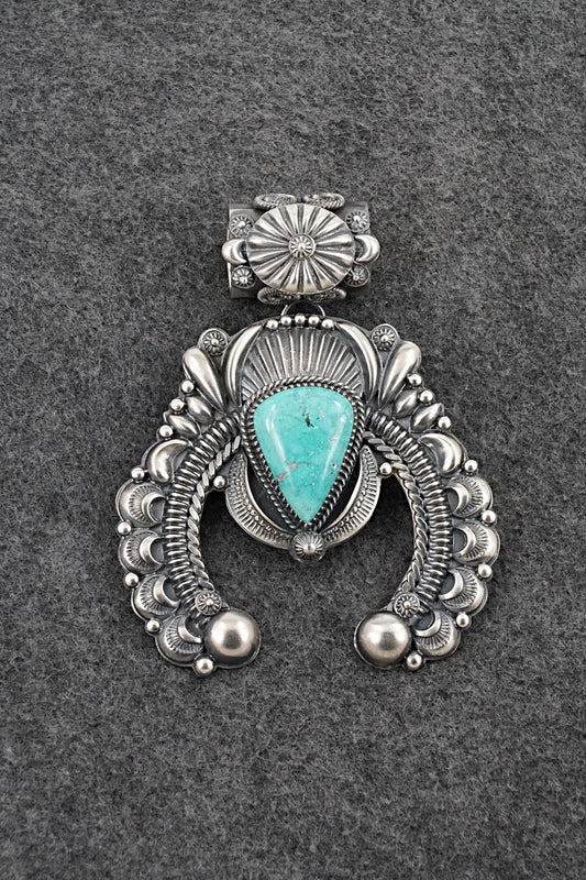 Turquoise & Sterling Silver Naja Pendant - Delbert Gordon